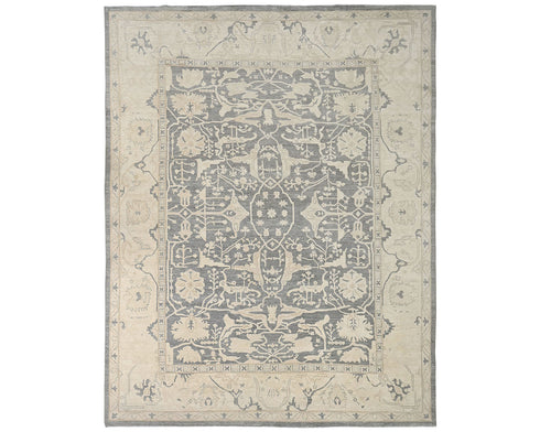 12x14 Ziegler Gray Afghan Hand Knotted Wool Area Rug